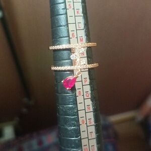 Women's ring gold toned with unique double band